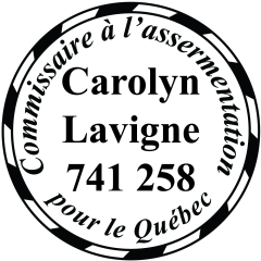 étampe commissaire à l'assermentation Québec