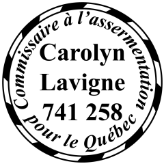 étampe personnalisée commissaire a assermentation quebec modele 36