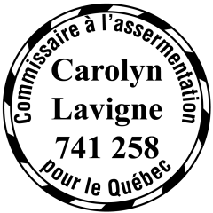 étampe personnalisée commissaire a assermentation quebec modele 38