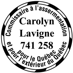 étampe personnalisée commissaire a assermentation quebec modele 39