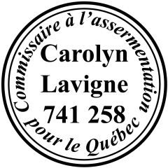 Étampe commissaire à l assermentation - Québec - modèle 3
