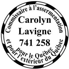 étampe personnalisée commissaire a assermentation quebec modele 40