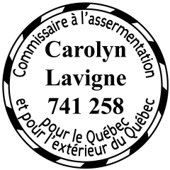 étampe personnalisée commissaire a assermentation quebec modele 41