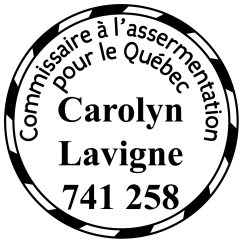 étampe personnalisée commissaire a assermentation quebec modele 41