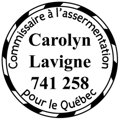 étampe personnalisée commissaire a assermentation quebec modele 43