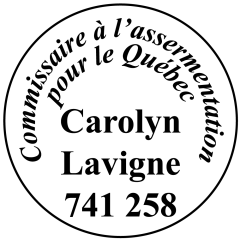 Étampe commissaire à l'assermentation - Québec - modèle 44