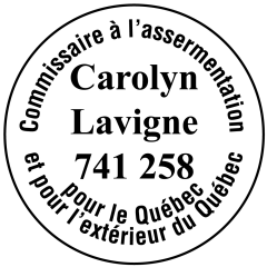 Étampe commissaire à l'assermentation - Québec - modèle 48