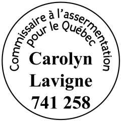 Étampe commissaire à l'assermentation - Québec - modèle 51