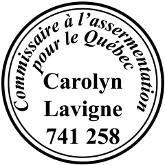 Étampe commissaire à l'assermentation - Québec - modèle 53