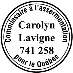 Étampe commissaire à l'assermentation - Québec - modèle 56