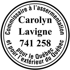 Étampe commissaire à l'assermentation - Québec - modèle 57