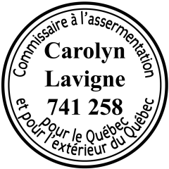 Étampe commissaire à l'assermentation - Québec - modèle 59