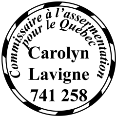 étampe personnalisée commissaire a assermentation quebec modele 5