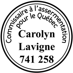 Étampe commissaire à l'assermentation - Québec - modèle 60