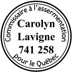 Étampe commissaire à l'assermentation - Québec - modèle 61