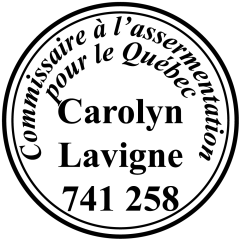 étampe personnalisée commissaire a assermentation quebec modele 7