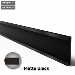 Canadian black matte wall holder for name plates, 1.5 inches high by 8 inches long, durable aluminum office sign holder