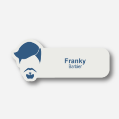 Illustration Name tag - Plastic - Custom shape - Barber - Inspiration 121