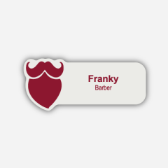 Illustration Name tag - Plastic - Custom shape - Barber - Inspiration 122