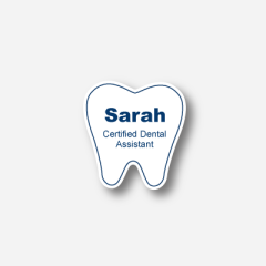 Illustration Name tag - Metal - Custom shape - Dentist - Inspiration 123
