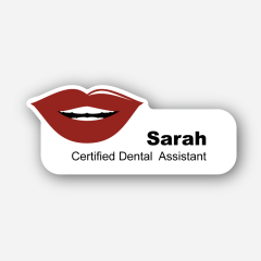 Illustration Name tag - Metal - Custom shape - dentist - Inspiration 162