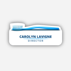 Illustration Name tag - Metal - Custom shape - dentist - Inspiration 210