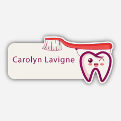 Illustration Name tag - Metal - Custom shape - dentist - Inspiration 212