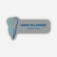 Illustration Name tag - Metal - Custom shape - dentist- Inspiration 215