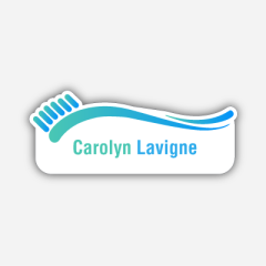 Illustration Name tag - Metal - Custom shape - dentist - Inspiration 249