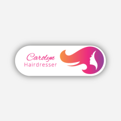 Illustration : Name tag - Metal - Custom shape - Hairdressers & Barbers - Inspiration 264