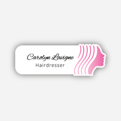 Illustration : Name tag - Metal - Custom shape - Hairdressers & Barbers - Inspiration 266