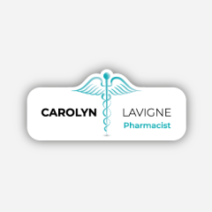 Illustration : Name tag - Metal - Custom shape - Pharmacists - Inspiration 276