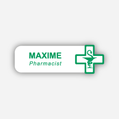 Illustration : Name tag - Metal - Custom shape - Pharmacists - Inspiration 279