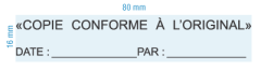 Etampe personnalisée - copie conforme à l'original par/date - inspiration 2086