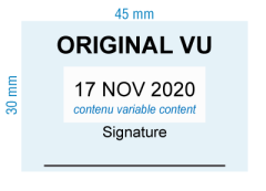 étampe personnalisée dateur - Original vu et signature - inspiration 2007