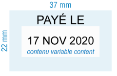 étampe personnalisée dateur - Payé le - inspiration 2002