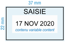étampe personnalisée dateur - Saisie avec cadre - inspiration 2003