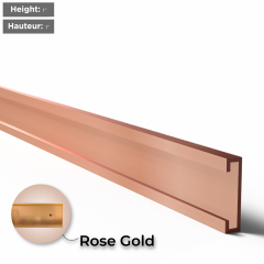Canadian rose gold wall holder for name plates, 1 inch high by 10 inches long, elegant aluminum office sign holder
