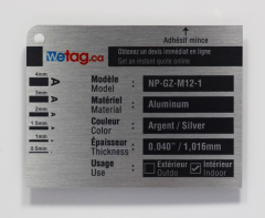 plaque signalétique - aluminium 0.040 imprimé