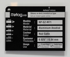 aluminium anodisé Noir  0.64mm