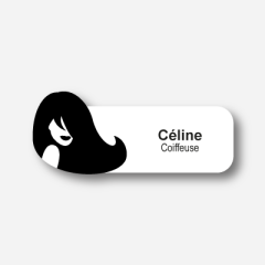 Illustration Name tag - Plastic - Custom shape - Hairdresser - Inspiration 103