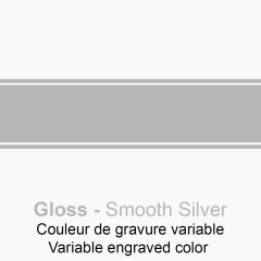 Plastic Reverse LaserMark Gloss Engraved Smooth Silver - sample