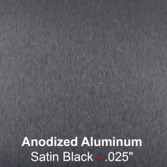 Anodized Aluminum - Satin Black - 0.025 pouces | 0.63 mm - sample
