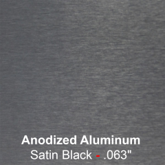 Plaque signalétique - Aluminium anodisé gravé - Satin Noir 1.6 mm - 0.063"