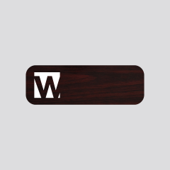 wetag magnetic name badge wood cherry engraved white round corner same content