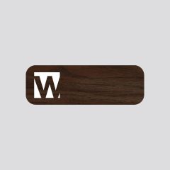 wetag magnetic name badge wood walnut engraved white round corner same content